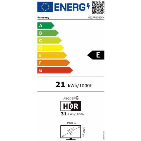 SAMSUNG UE27F6002F Smart Τηλεόραση 27" Full HD DLED HDR SAMSUNG UE27F6002F Smart Τηλεόραση 27" Full HD DLED HDR